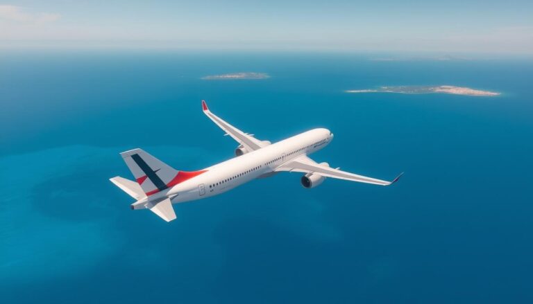 Samolot lecący nad Morzem Śródziemnym w drodze na Kretę