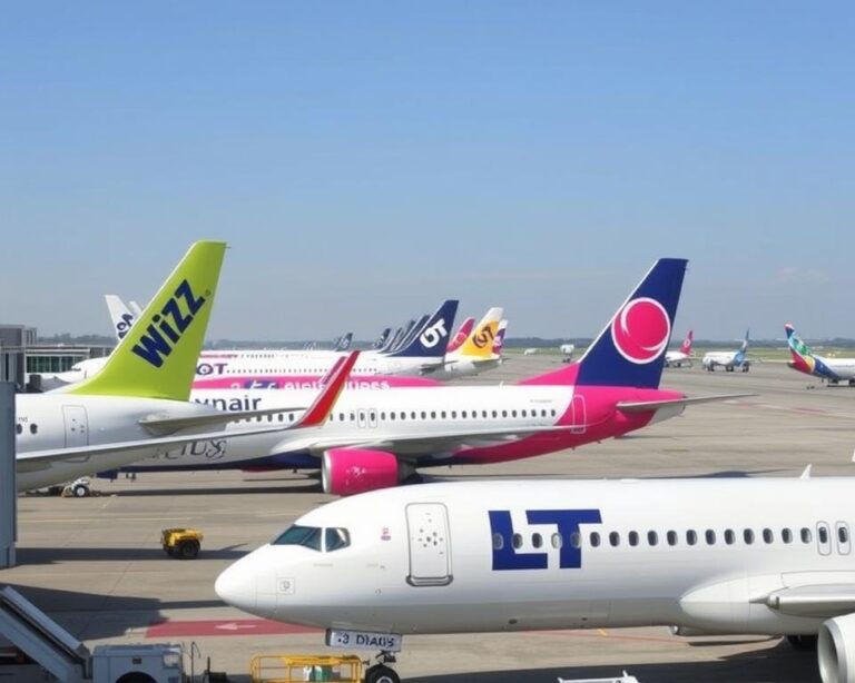 Samoloty różnych linii lotniczych oferujących loty na Rodos z Polski