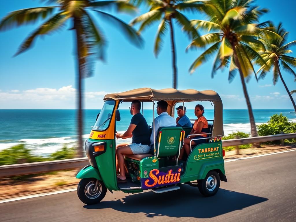 Kolorowy tuk-tuk - popularny środek transportu na Sri Lance Kolorowy tuk-tuk - popularny środek transportu na Sri Lance