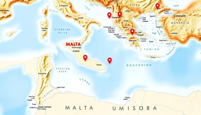 Malta mapa - położenie Malty na mapie Europy