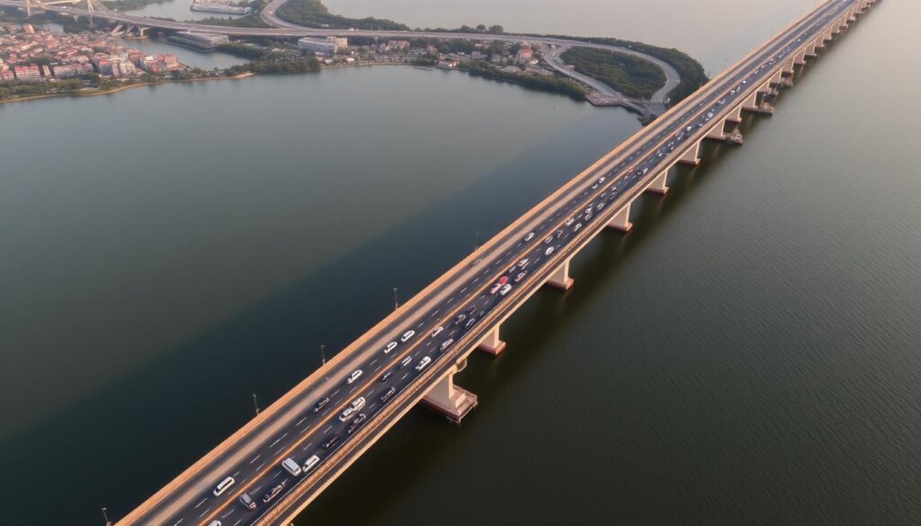 Most Johor-Singapore Causeway łączący Singapur z Malezją Most Johor-Singapore Causeway łączący Singapur z Malezją