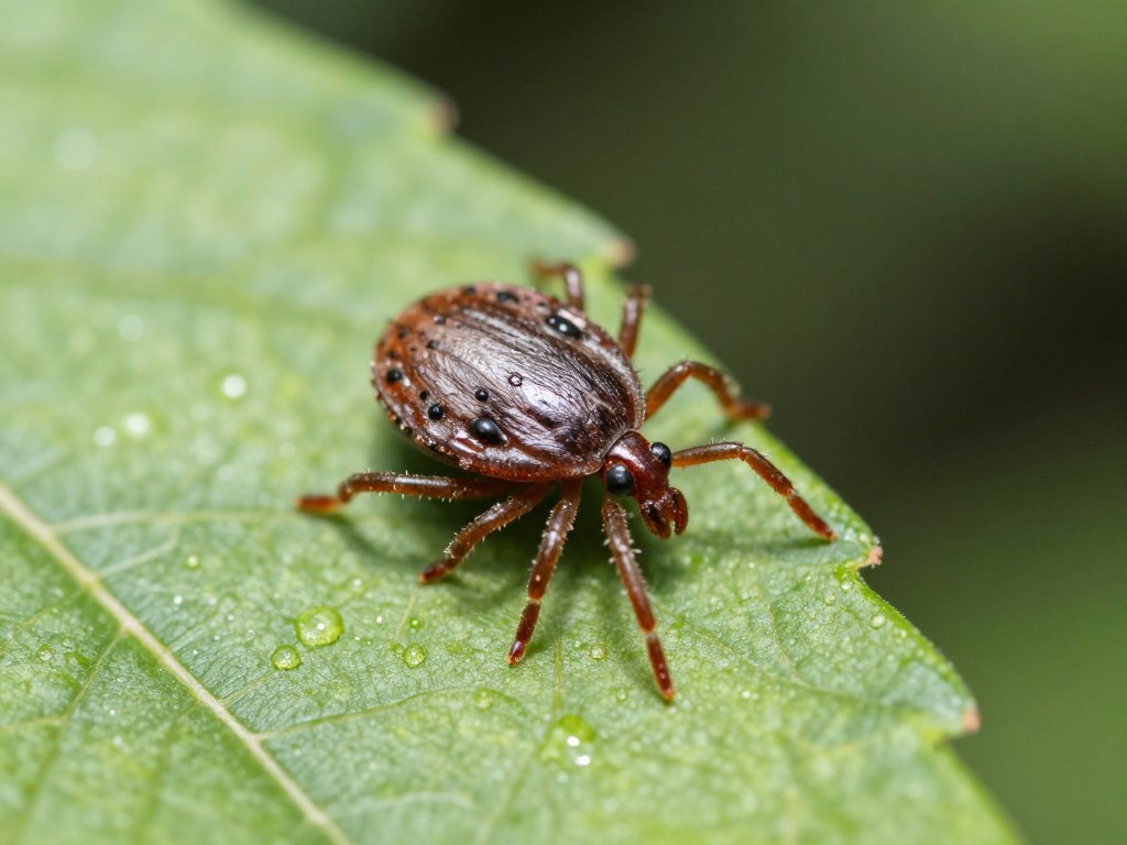 Kleszcz na liściu w chorwackim lesie - czy w chorwacji są rekiny i jadowite pająki?