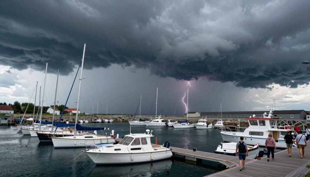 Burza zbliżająca się do Portu Sztynort Burza zbliżająca się do Portu Sztynort