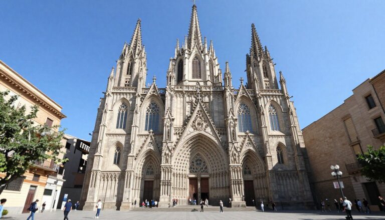Kościół Santa Maria del Mar fasada Barcelona dzielnica La Ribera