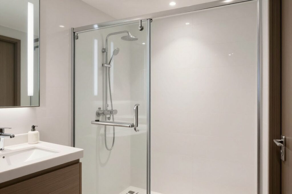 Łazienka w pokoju Tristan Hotel z prysznicem Łazienka w pokoju Tristan Hotel z prysznicem