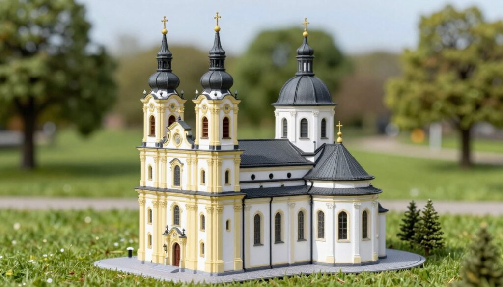 Miniatura bazyliki w Świętej Lipce w Parku Miniatur Miniatura bazyliki w Świętej Lipce w Parku Miniatur