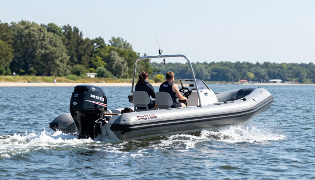 Motorówka RIB w Porcie Sztynort Motorówka RIB w Porcie Sztynort