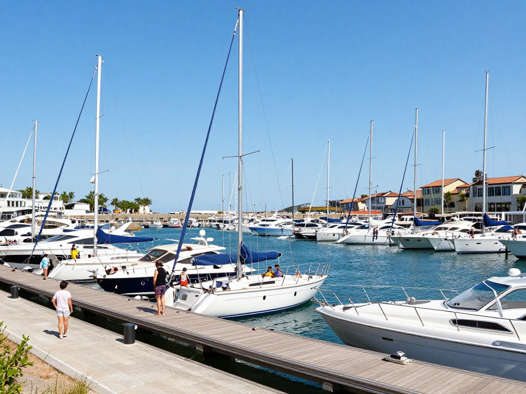 Port Sztynort w szczycie sezonu letniego Port Sztynort w szczycie sezonu letniego