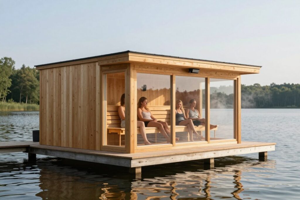 Sauna na wodzie w Porcie Sztynort Sauna na wodzie w Porcie Sztynort