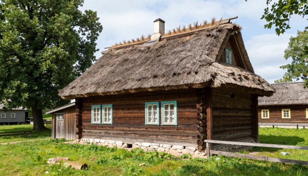 Skansen ludowy chata mazurska z XIX wieku w Mazurolandii Skansen ludowy chata mazurska z XIX wieku w Mazurolandii