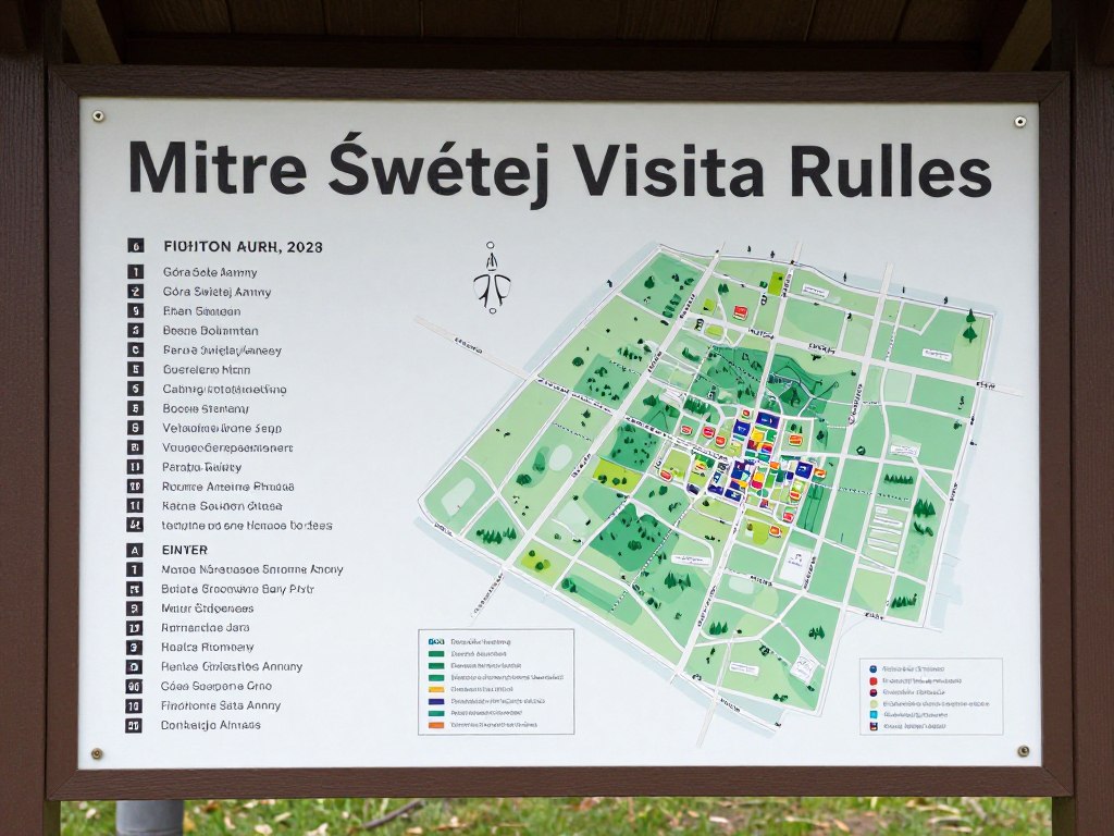 Tablica z regulaminem zwiedzania i mapą Góry Świętej Anny Tablica z regulaminem zwiedzania i mapą Góry Świętej Anny