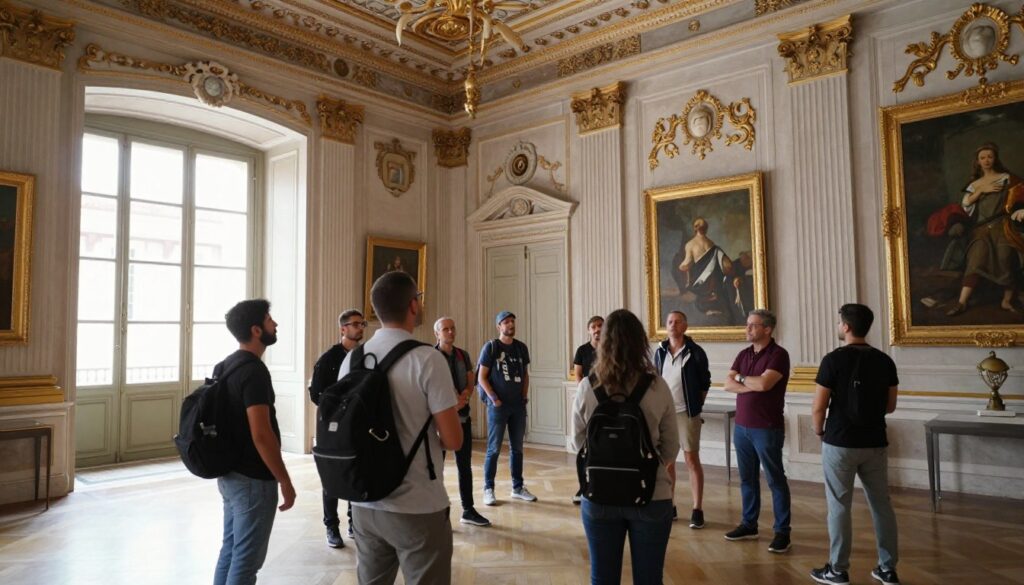 zwiedzanie pałacu królewskiego turyści zwiedzanie pałacu królewskiego turyści
