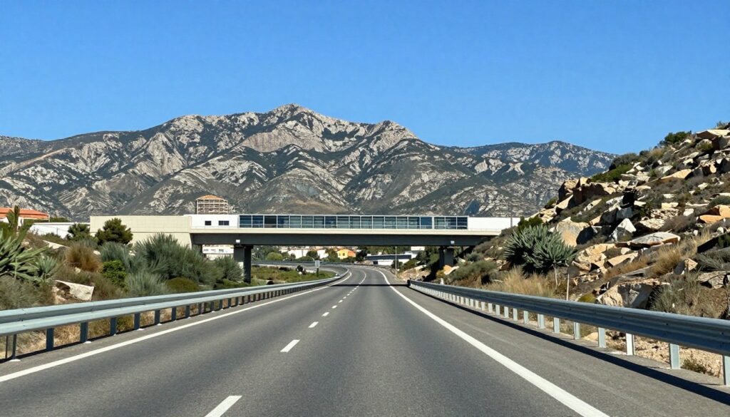 Autostrada prowadząca do Torrevieja z widokiem na góry