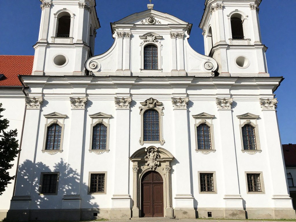 Klasztor Paulinów w Pińczowie z barokową fasadą