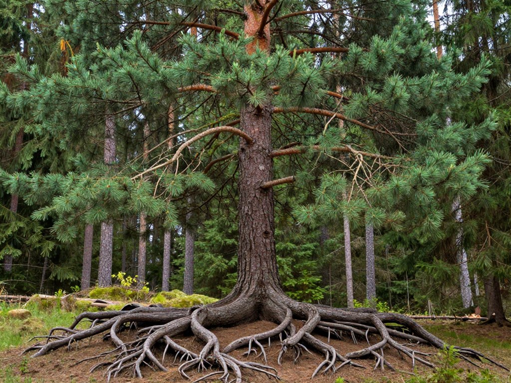 Krocząca sosna na szczudłach - pomnik przyrody