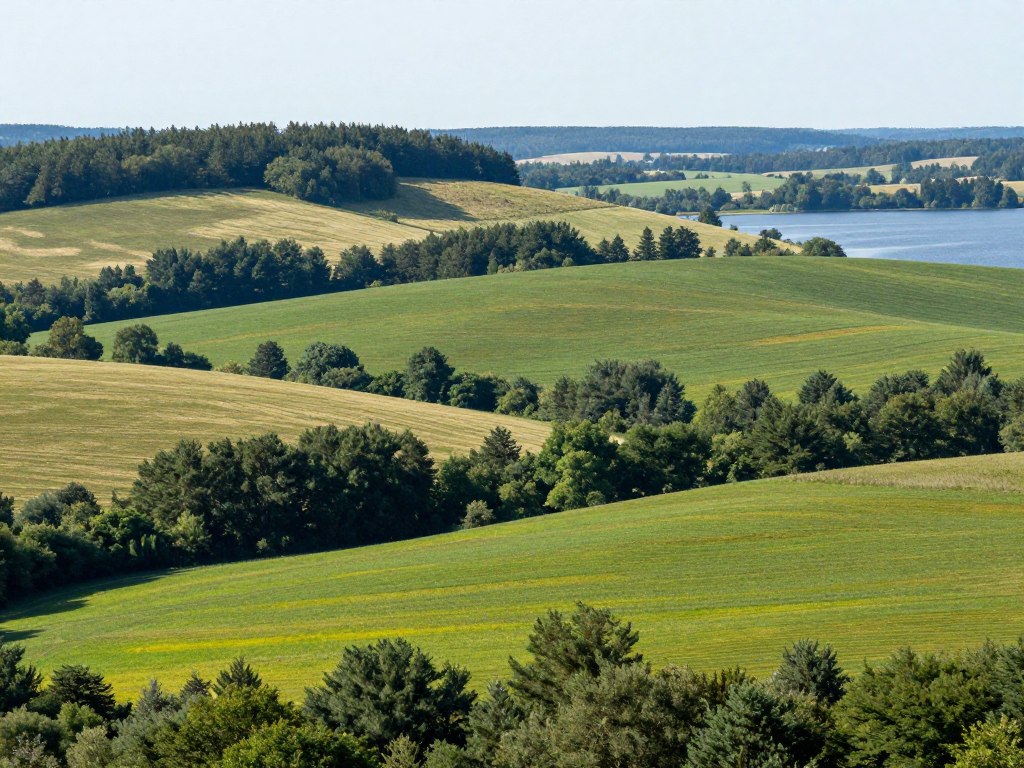 Mazurskie krajobrazy w okolicy jeziora Dłużek