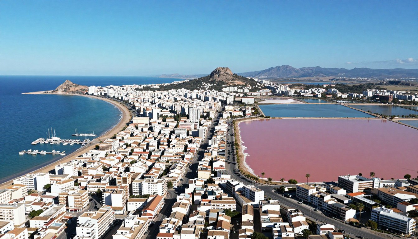 Panorama miasta Torrevieja na wybrzeżu Costa Blanca w prowincji Alicante