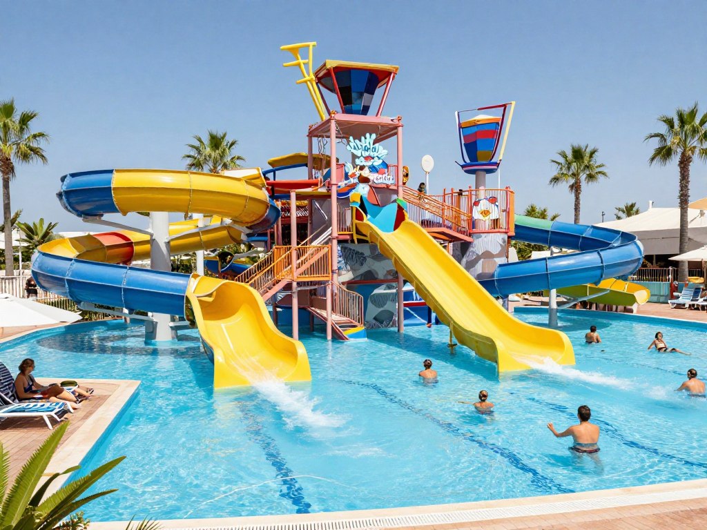 Park wodny Aquopolis w Torrevieji z zjeżdżalniami