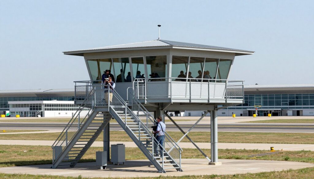 Platforma widokowa Pyrzowice z widokiem na pas startowy lotniska