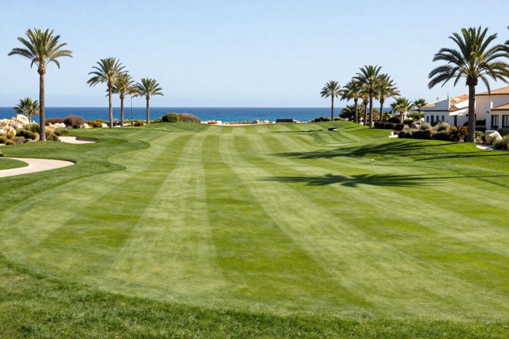 Pole golfowe na Costa Blanca z widokiem na morze