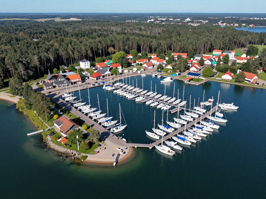 Port Pod Dębem Ruciane Nida panorama mariny Port Pod Dębem Ruciane Nida panorama mariny