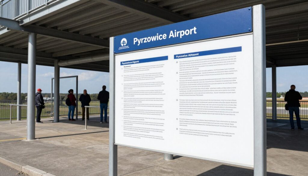 Punkt widokowy Pyrzowice tablica informacyjna i regulamin