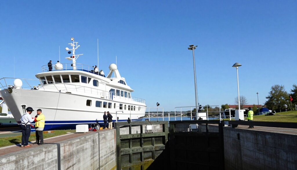 Śluza Karwik w pełnej krasie w słoneczny dzień