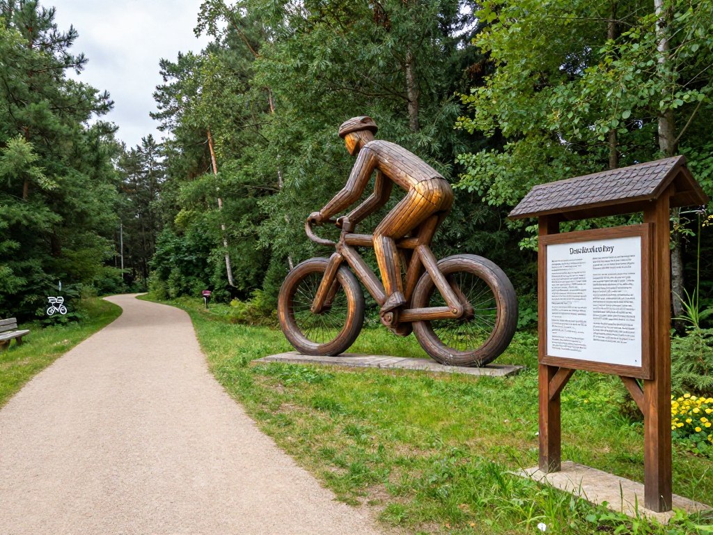 Szlak rowerowy Mazurskich Legend z rzeźbą Szlak rowerowy Mazurskich Legend z rzeźbą