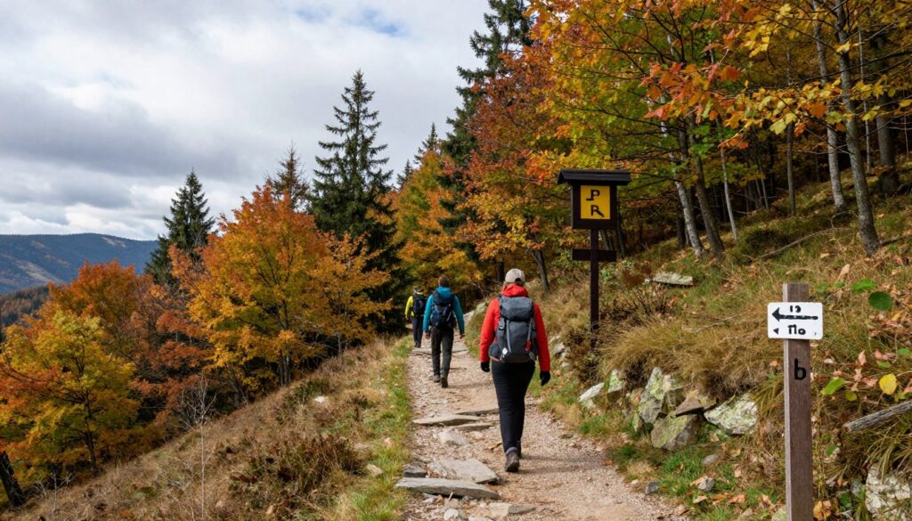 Szlak turystyczny w Górach Suchych koło Sokołowska