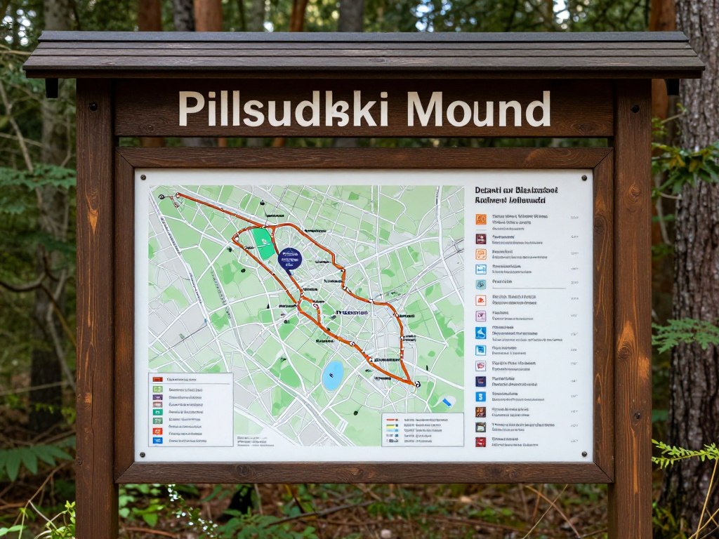 Tablica informacyjna przy Kopcu Piłsudskiego Tablica informacyjna przy Kopcu Piłsudskiego