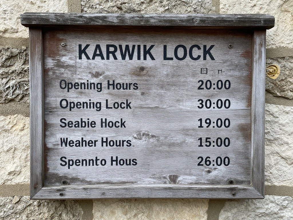 Tablica informacyjna z godzinami otwarcia Śluzy Karwik