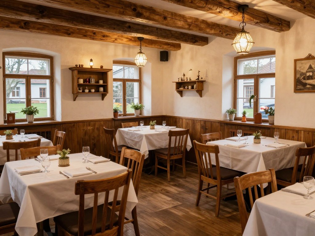 Typowa restauracja w centrum Pińczowa