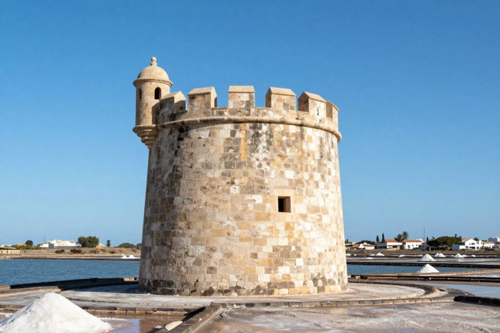 Wieża Torre de La Mata w Torrevieji przy lagunie