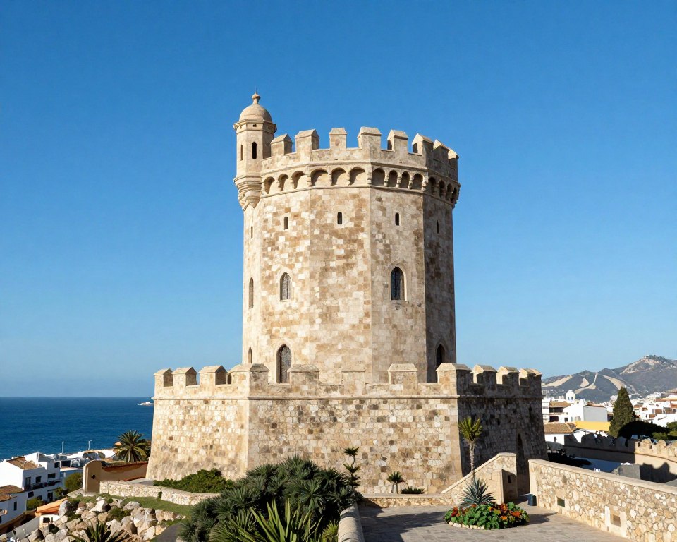 Wieża Torre del Moro w Torrevieji na wzgórzu przy wybrzeżu