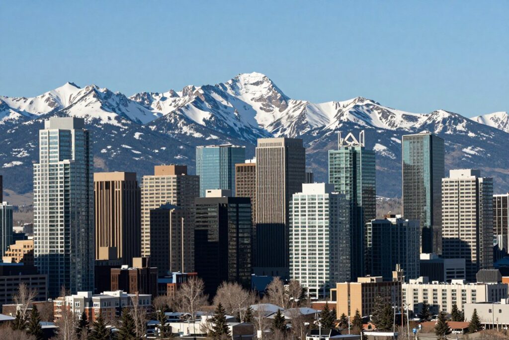 Calgary z widokiem na Góry Skaliste