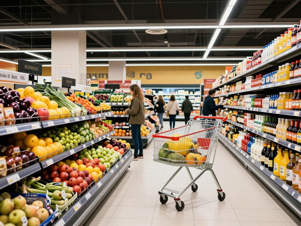 Ceny produktów spożywczych na Malcie - wnętrze supermarketu