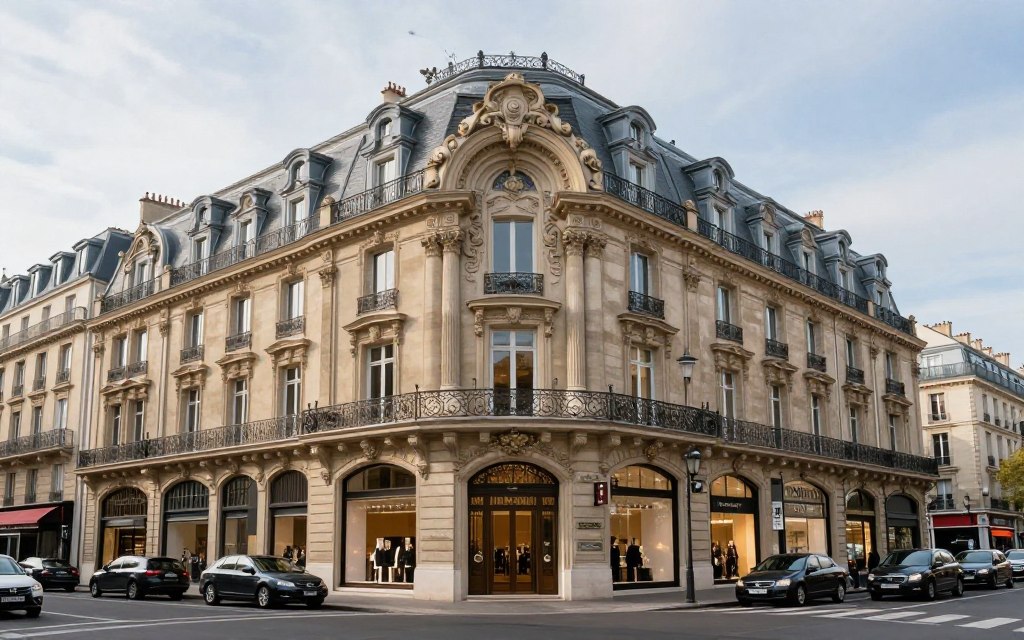 Fasada Galerii Lafayette przy Boulevard Haussmann w Paryżu