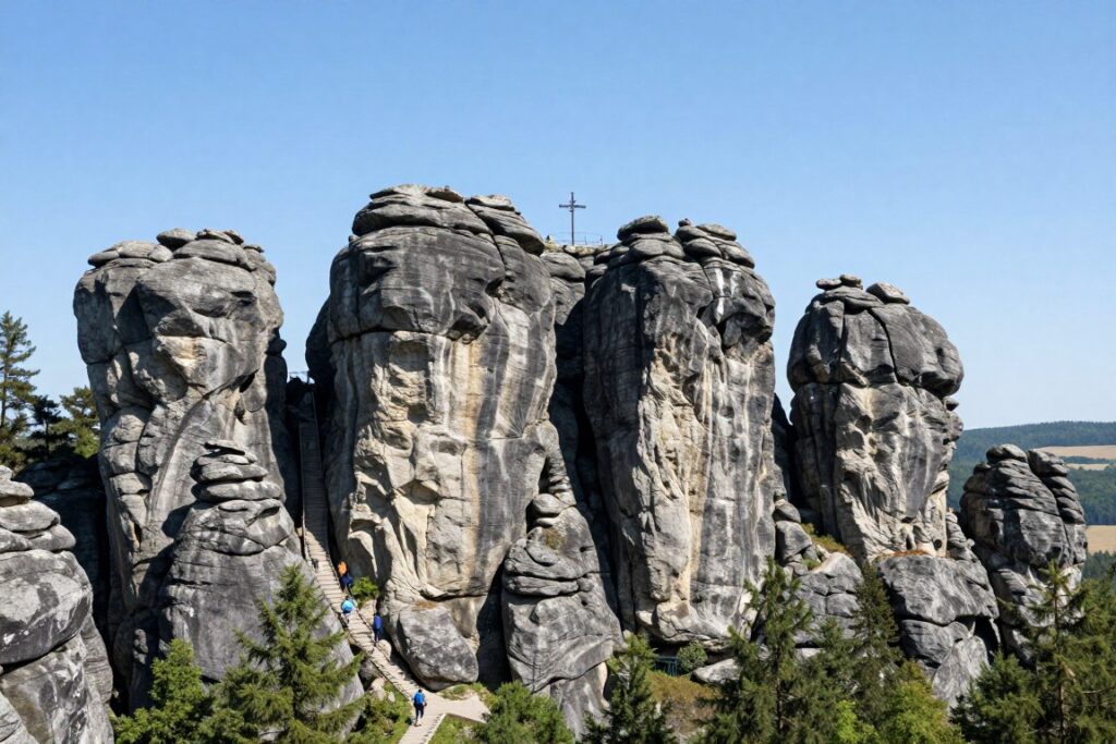 Góra Biakło w Olsztynie widok na Jurajskiego Małego Giewonta