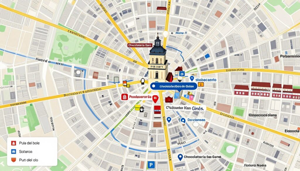 Mapa lokalizacji Chocolatería San Ginés w centrum Madrytu