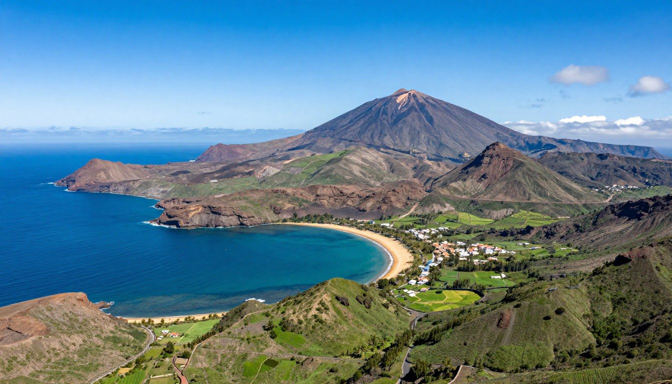 Panorama Wysp Kanaryjskich z wulkanem Teide w tle