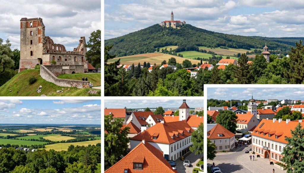 Panorama atrakcji Olsztyna koło Częstochowy