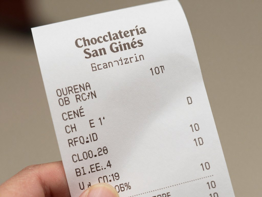 Paragon z zamówieniem w Chocolatería San Ginés