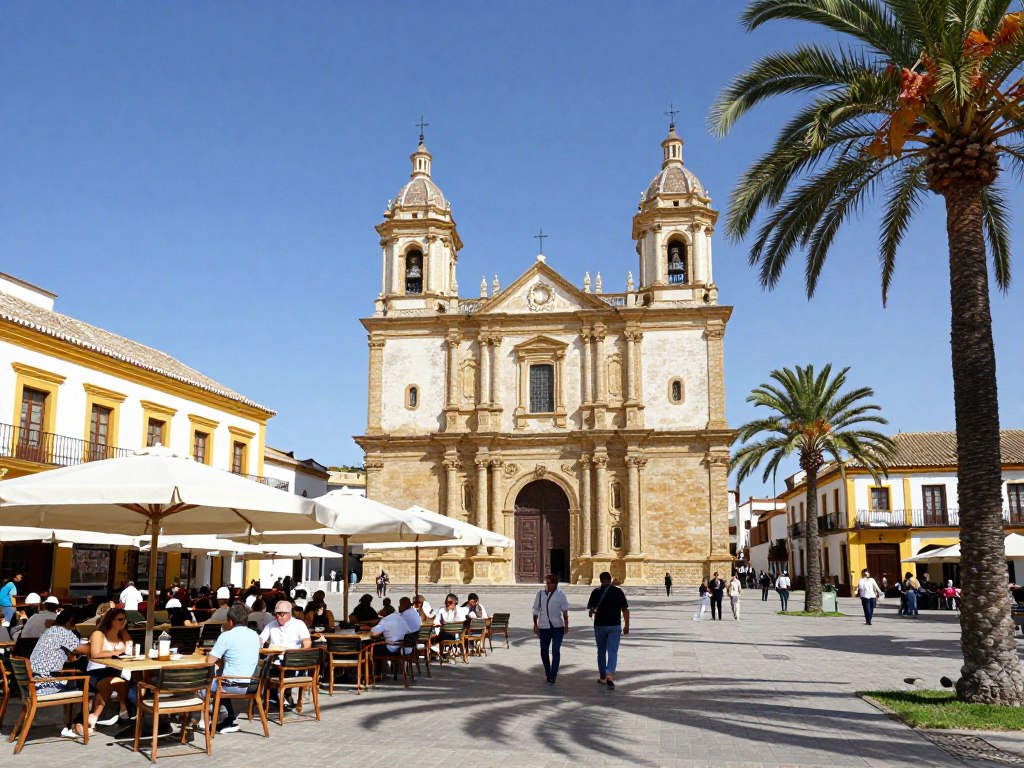 Plaza de la Constitución centralny plac w Fuengiroli z kościołem