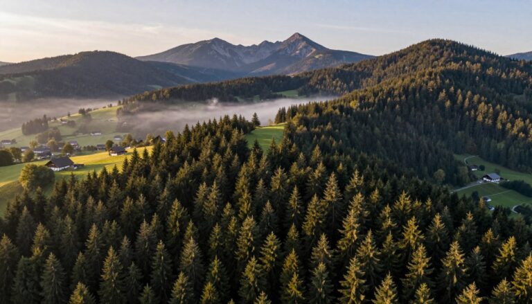 Schwarzwald panorama z gęstymi lasami i górskimi szczytami w południowo-zachodniej części Niemiec