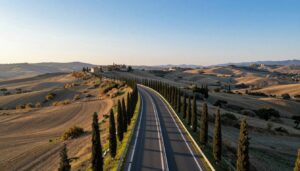 Transport we Włoszech panorama włoskich dróg prowadzących do Rzymu