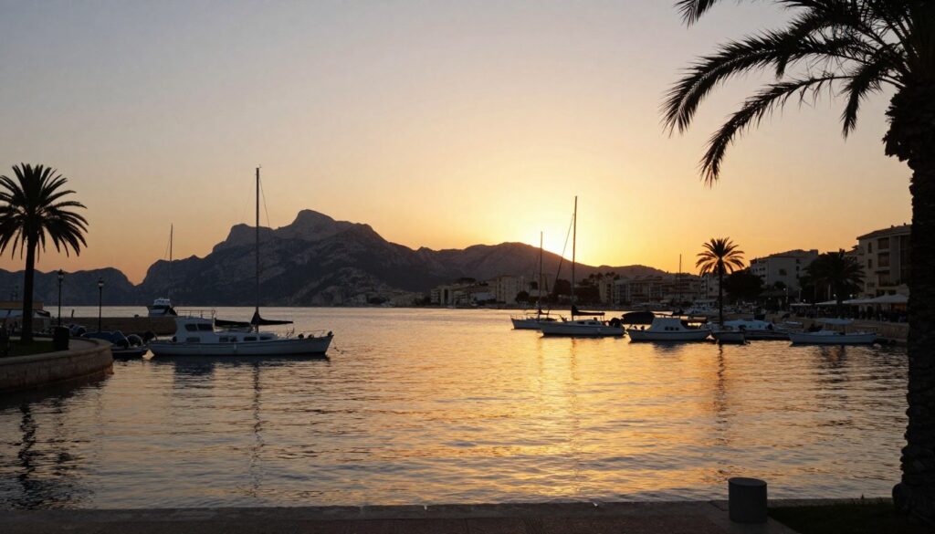 Zachód słońca nad zatoką Port de Soller