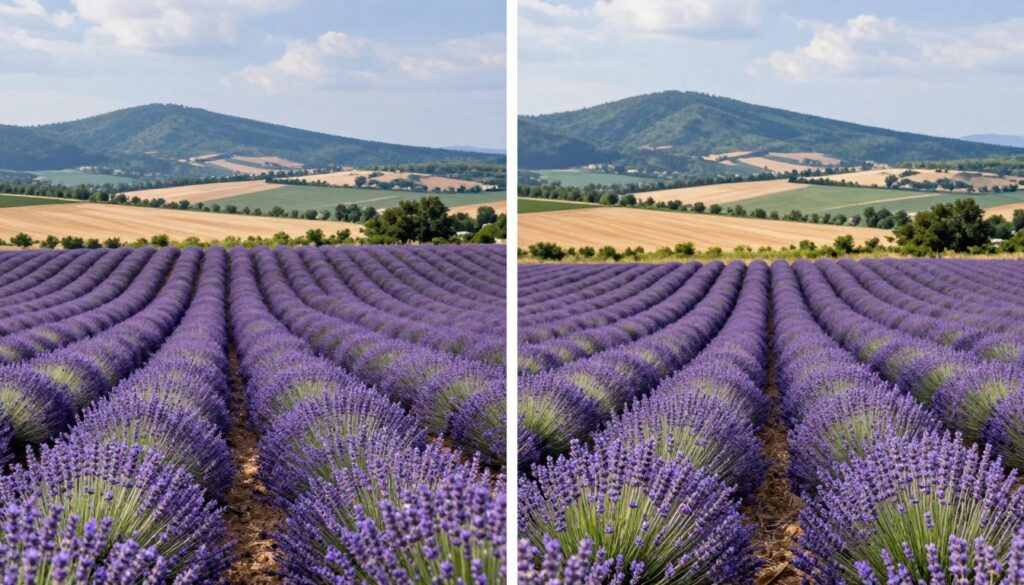 lawendowe pole różne regiony polski porównanie