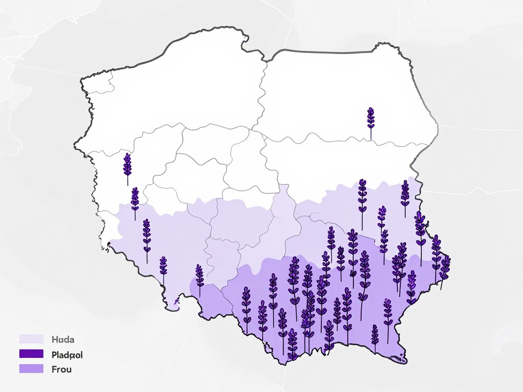 mapa rozmieszczenia plantacji lawendy w polsce
