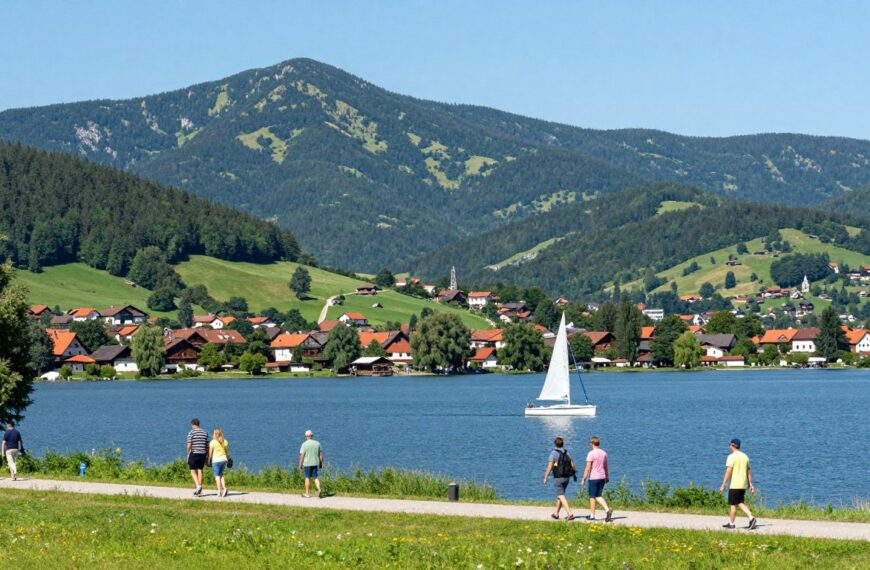 międzybrodzie bialskie atrakcje widok na jezioro i góry