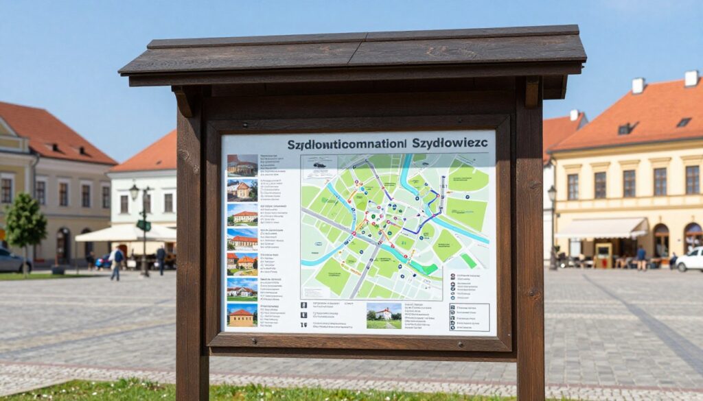 tablica informacyjna dla turystów w szydłowcu